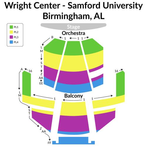 Samford Wright Center Seating Chart